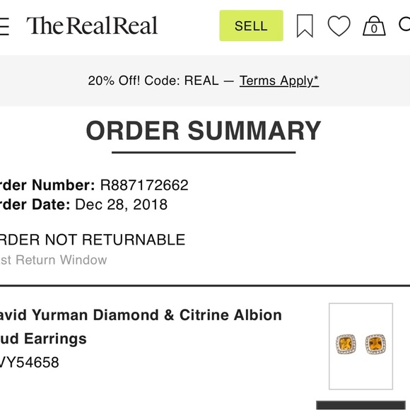 David Yurman Diamond and Citrine Albion Stud Earrings - Picture 4 of 4